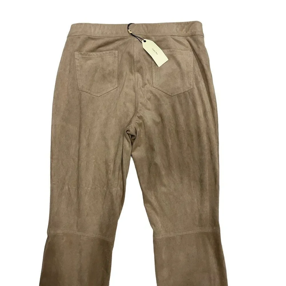 Sophie‎ Max Studio Sz XL Vicuna Beige Stretch Luxe Faux Suede Leggings Pants NWT - Picture 4 of 5
